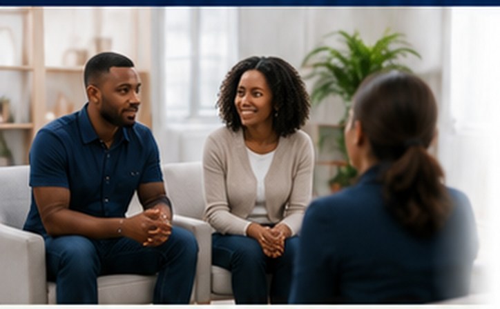 A couple meeting with a New Hope clinician